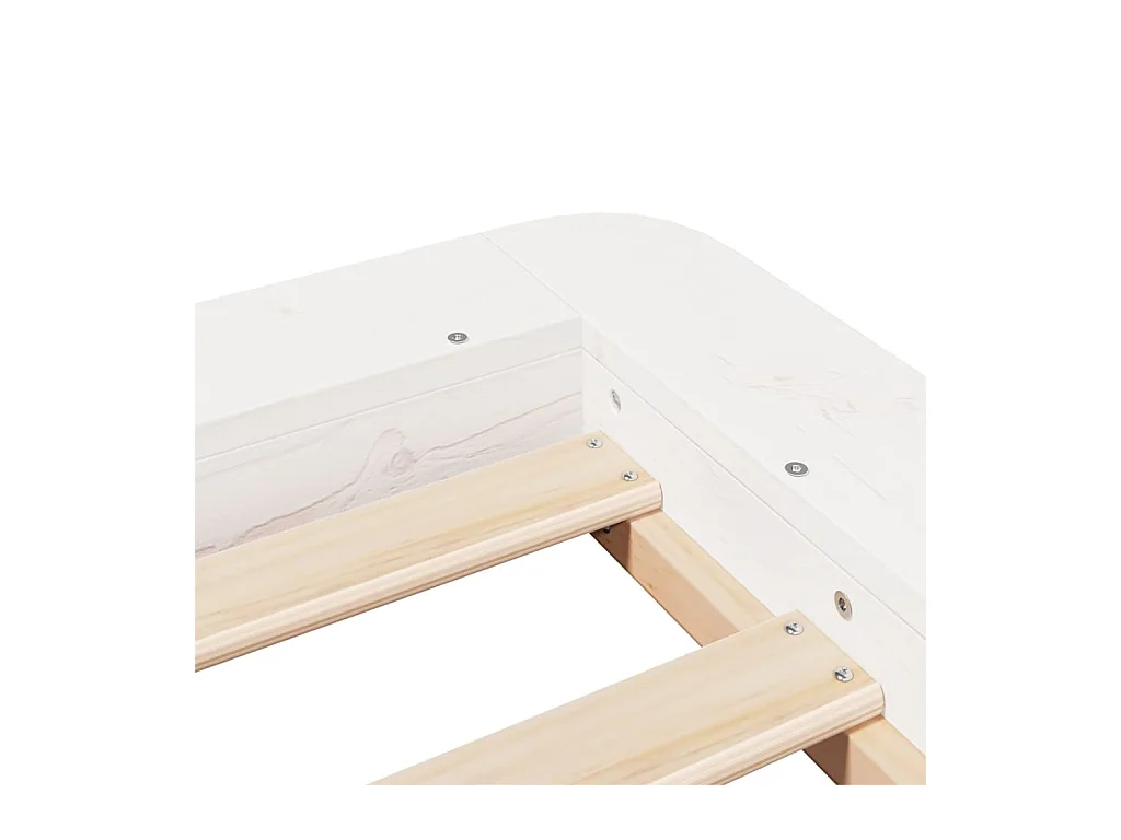 Bedframe zonder matras massief grenenhout wit 90x190 cm