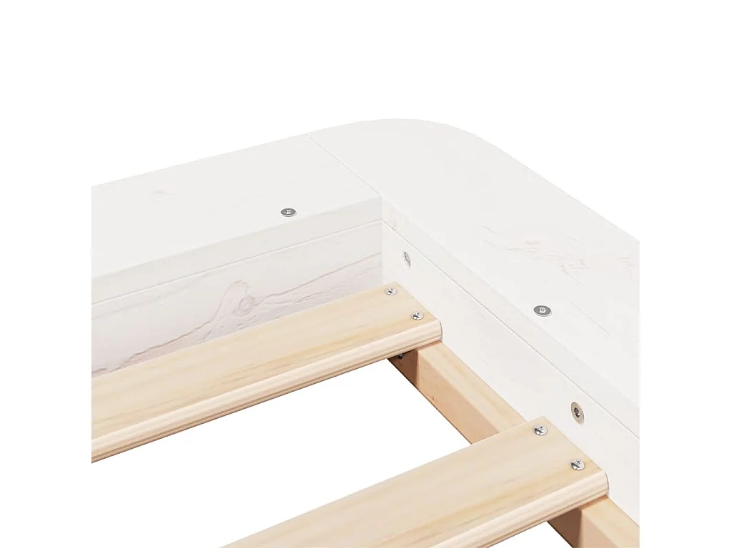 Estructura de cama sin colchón madera maciza blanca 90x190 cm