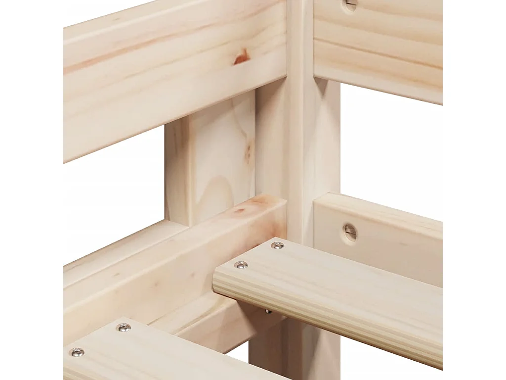 Lit haut sans matelas 75x190 cm bois de pin massif