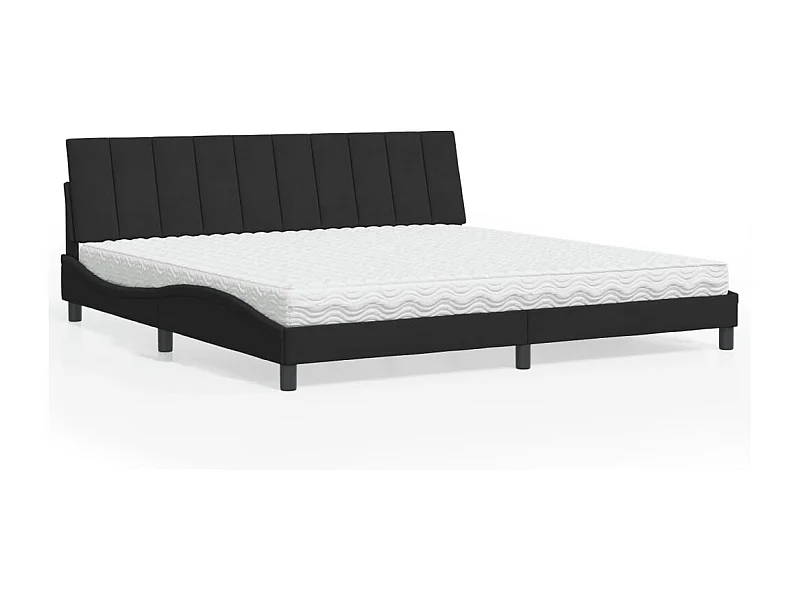 Bed met matras "Hanko" fluweel zwart 200x200 cm