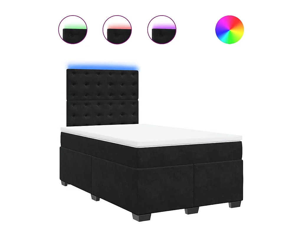 Boxspringbett mit Matratze Schwarz 120x200 cm Samt
