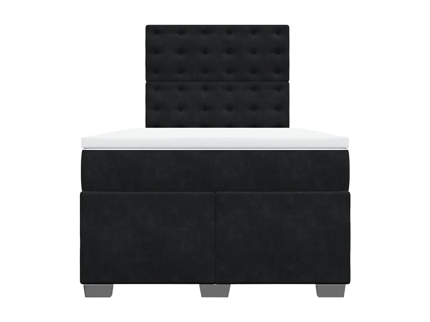 Boxspringbett mit Matratze Schwarz 120x200 cm Samt