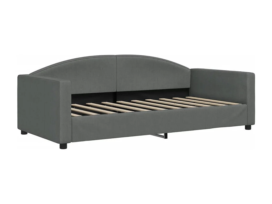 Tagesbett Ausziehbar mit Schubladen Dunkelgrau 90x190 cm Stoff