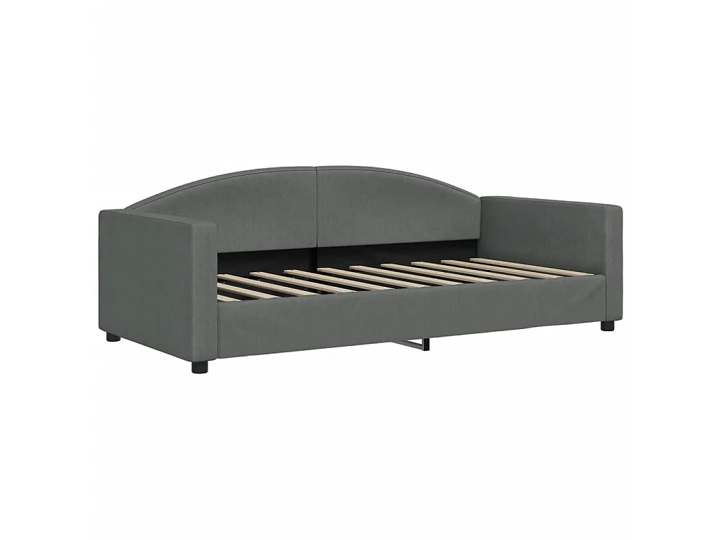 Slaapbank onderschuifbed en lades 90x190 cm stof donkergrijs