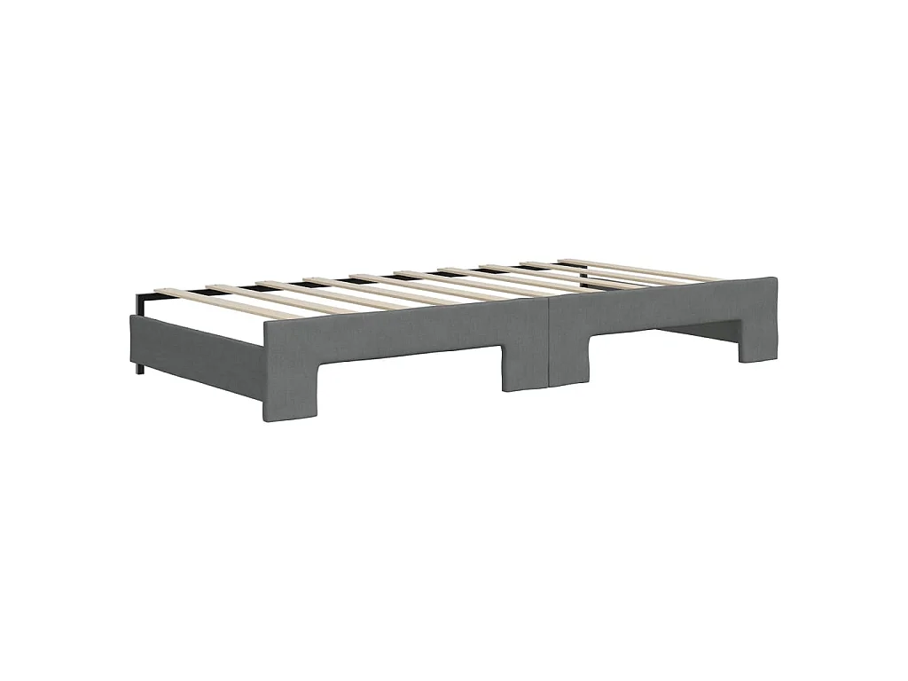 Slaapbank onderschuifbed en lades 90x190 cm stof donkergrijs