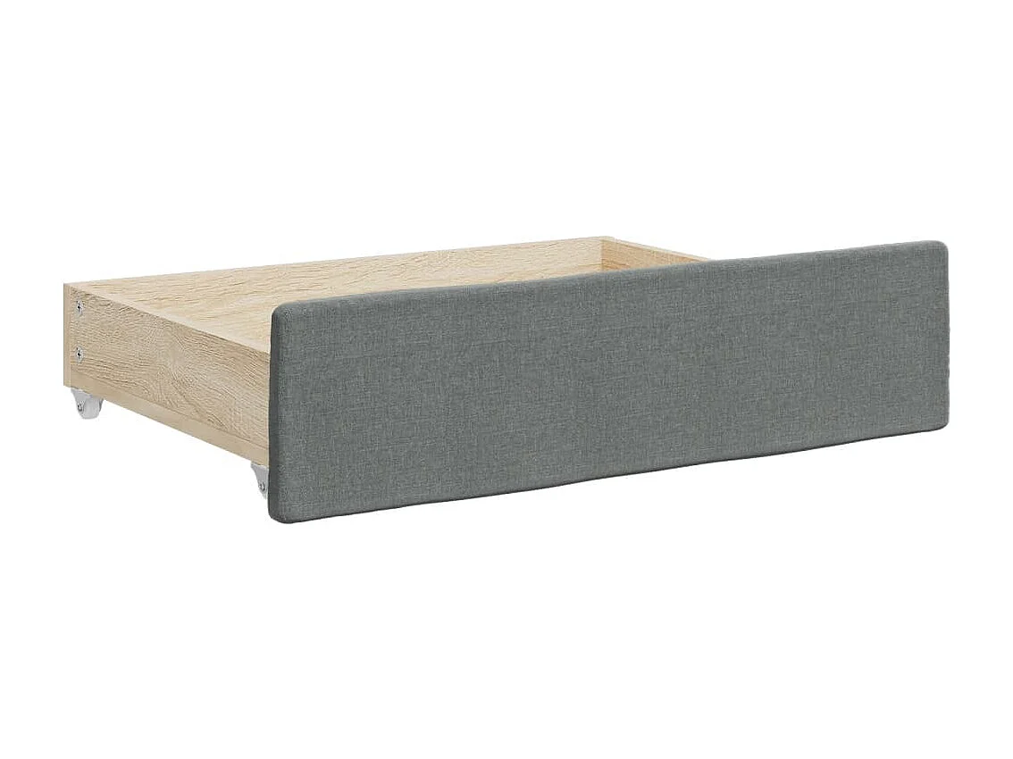 Slaapbank onderschuifbed en lades 90x190 cm stof donkergrijs