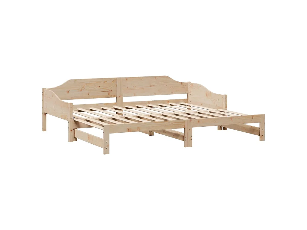 Lit de jour et lit gigogne sans matelas 90x190 cm bois massif