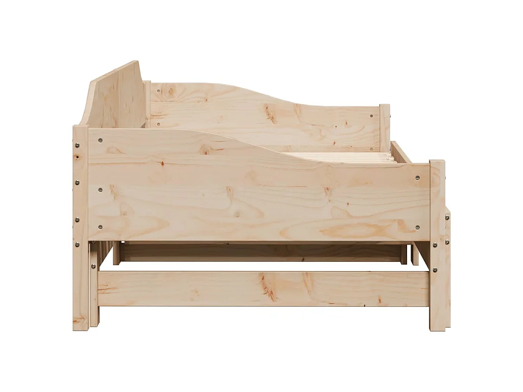 Lit de jour et lit gigogne sans matelas 90x190 cm bois massif