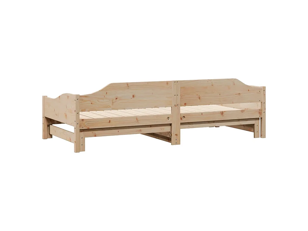 Lit de jour et lit gigogne sans matelas 90x190 cm bois massif