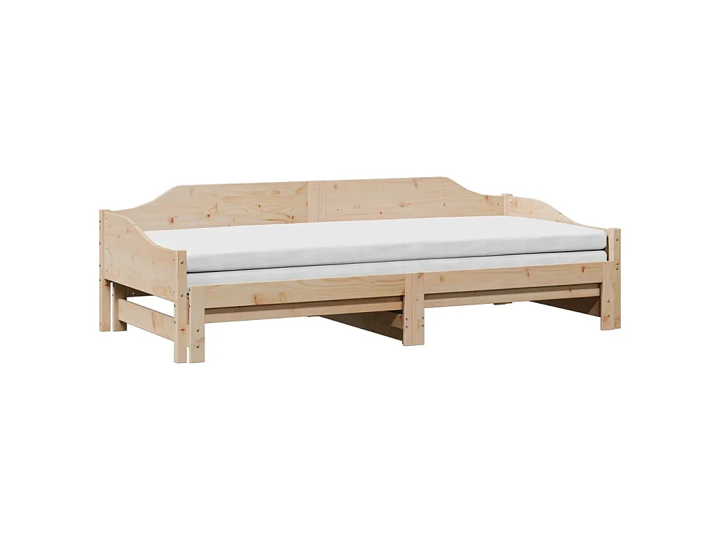 Lit de jour et lit gigogne sans matelas 90x190 cm bois massif