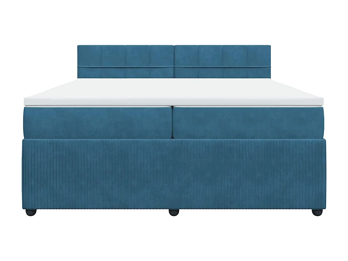 Boxspring met matras fluweel blauw 200x200 cm