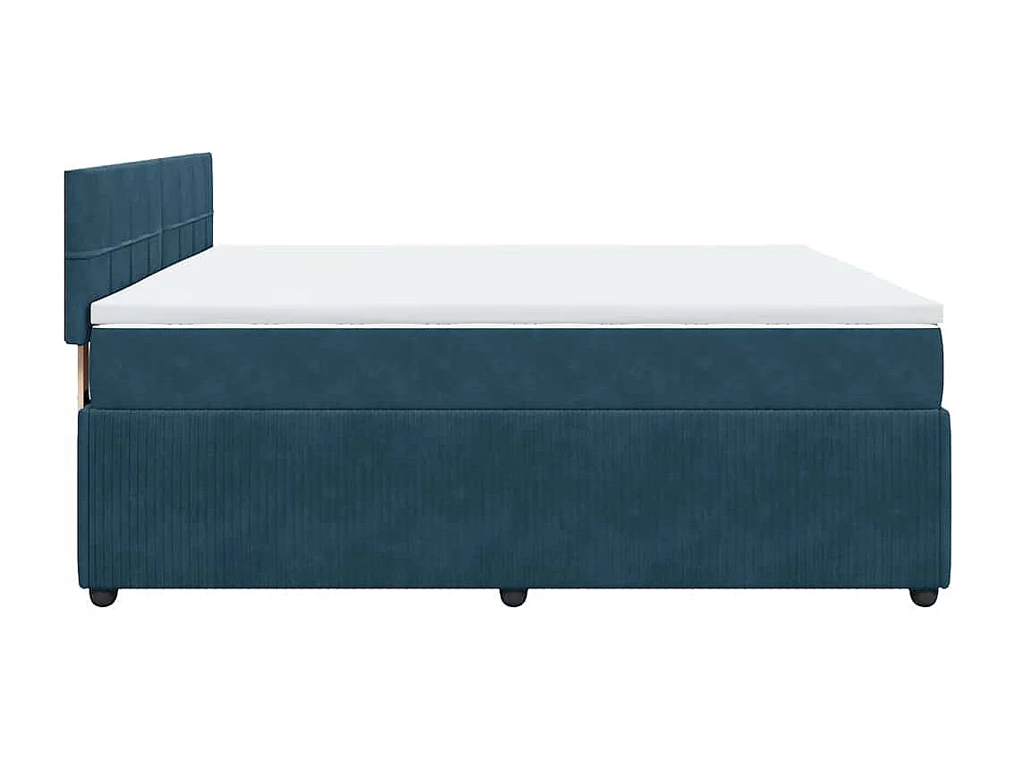 Boxspring met matras fluweel blauw 200x200 cm