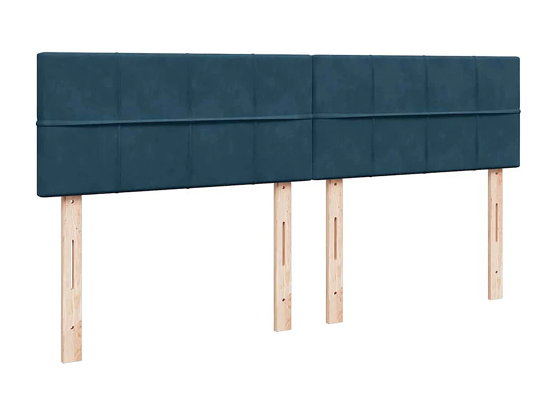 Boxspring met matras fluweel blauw 200x200 cm