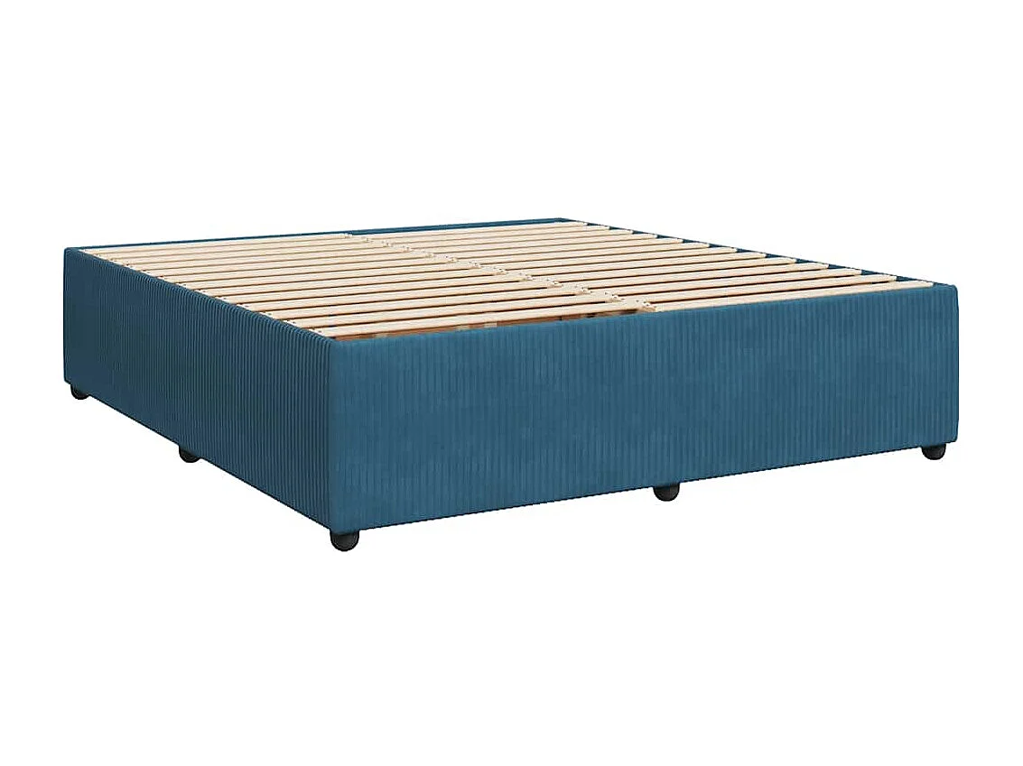 Boxspring met matras fluweel blauw 200x200 cm