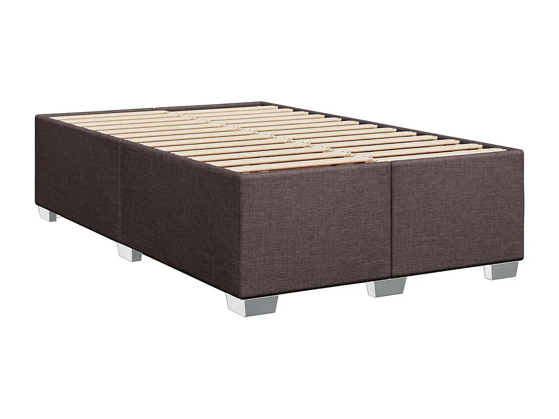 Cama box spring con colchón tela marrón oscuro 120x190 cm