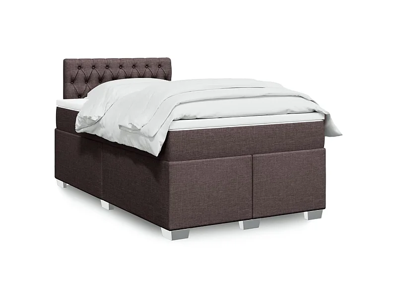 Boxspring met matras stof donkerbruin 120x190 cm