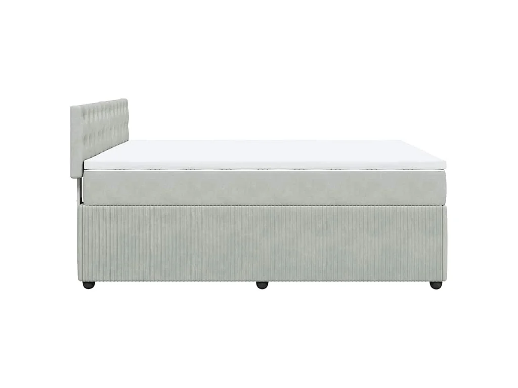 Sommier à lattes de lit et matelas Gris clair 160x200cm Velours