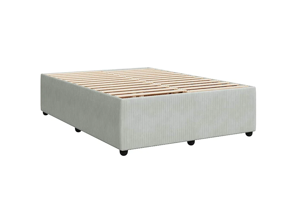 Sommier à lattes de lit et matelas Gris clair 160x200cm Velours
