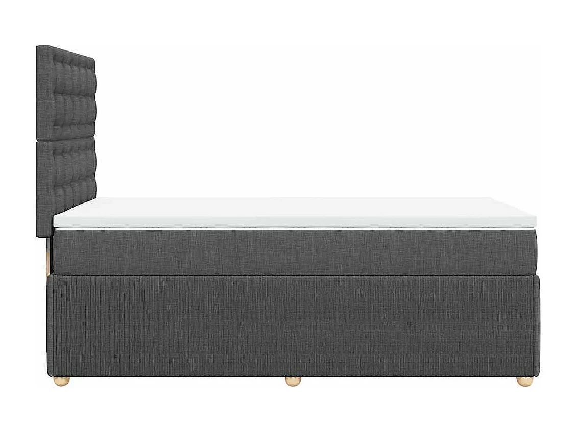 Giroletto a Molle con Materasso Grigio Scuro 90x190 cm Tessuto