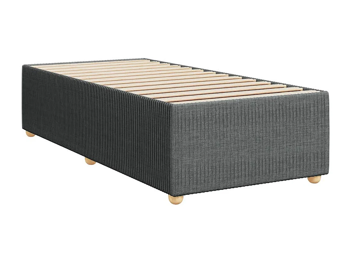Giroletto a Molle con Materasso Grigio Scuro 90x190 cm Tessuto