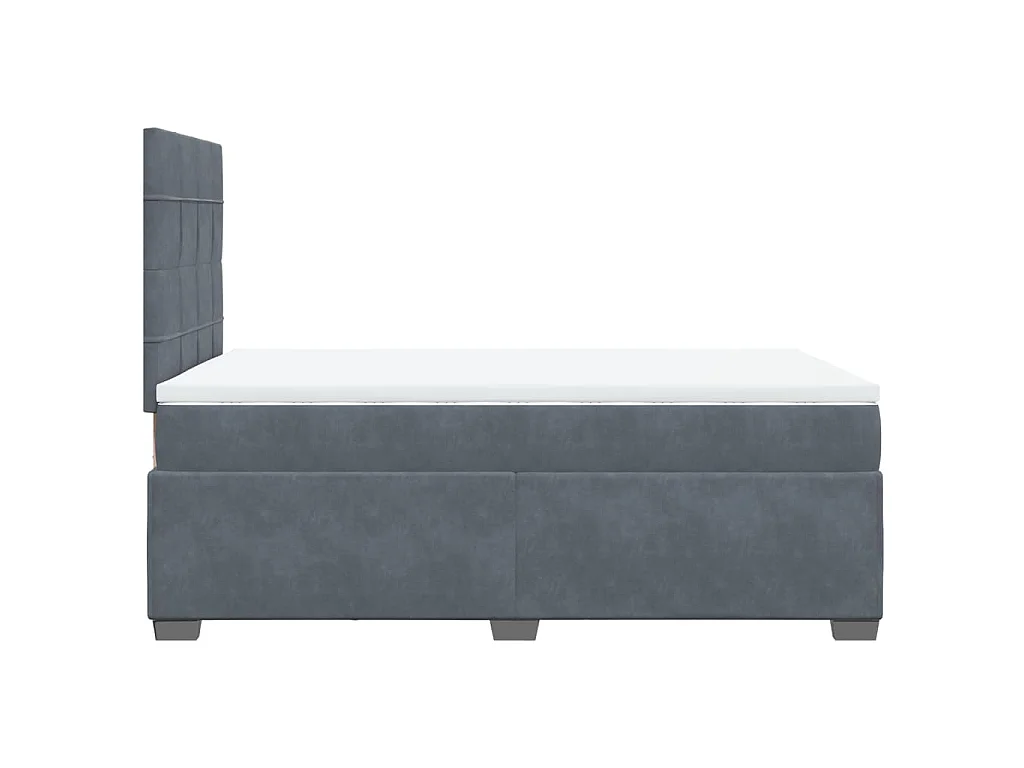 Boxspring met matras fluweel donkergrijs 120x190 cm