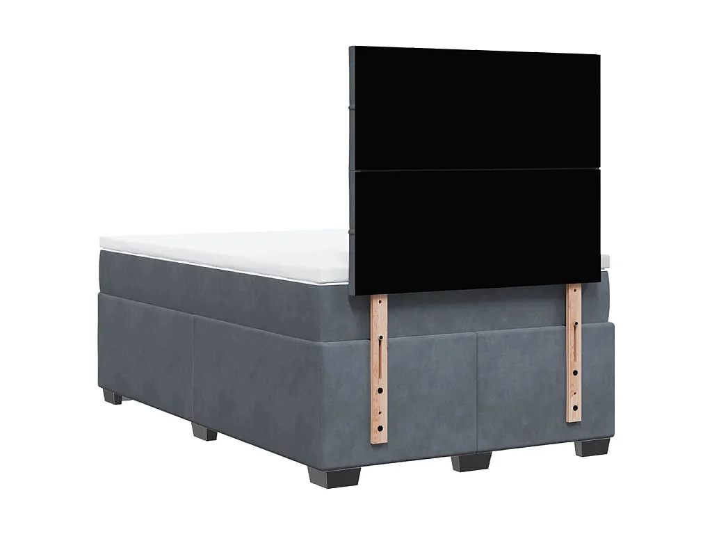 Boxspring met matras fluweel donkergrijs 120x190 cm