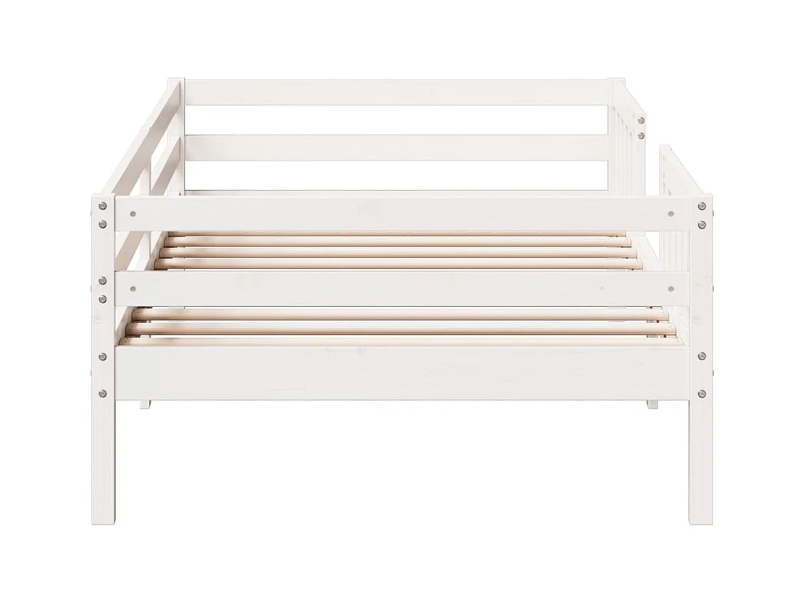 Cadre de lit sans matelas blanc 90x200 cm bois de pin massif