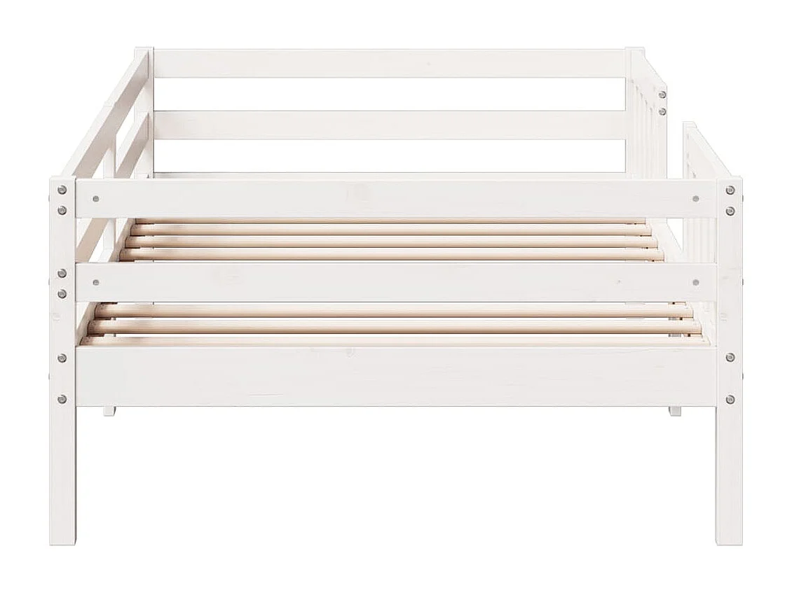Cadre de lit sans matelas blanc 90x200 cm bois de pin massif