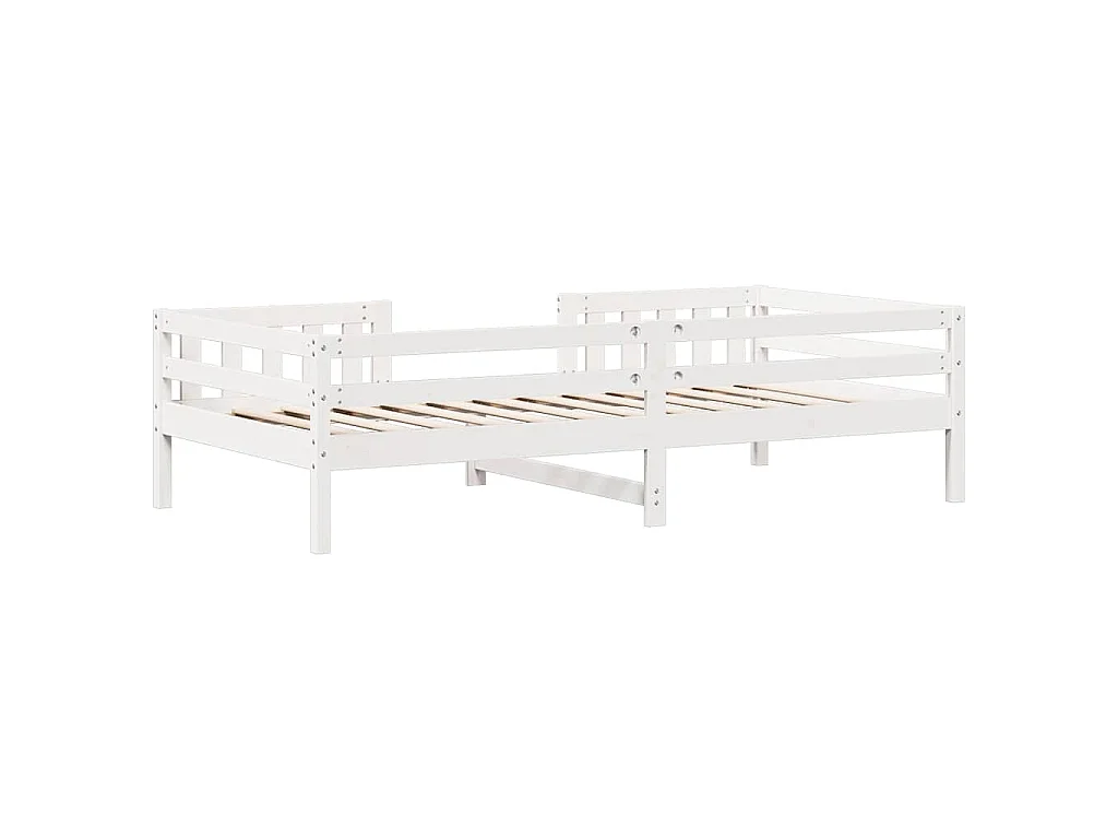 Estructura de cama sin colchón madera de pino blanca 90x200 cm