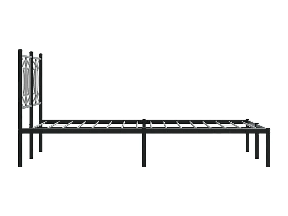 Giroletto con Testiera in Metallo Nero 120x190 cm