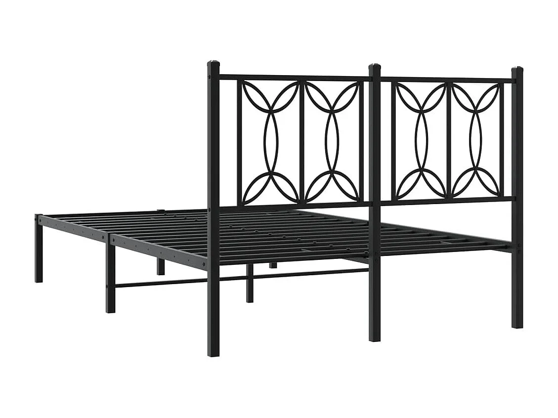 Giroletto con Testiera in Metallo Nero 120x190 cm