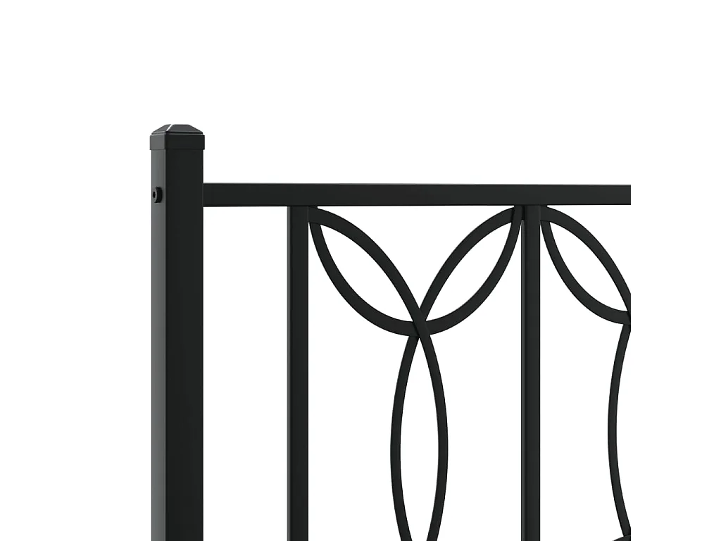 Bedframe met hoofdbord metaal zwart 120x190 cm