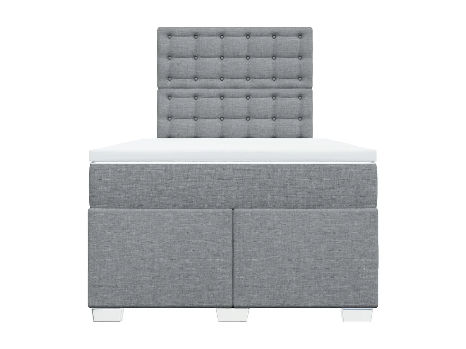 Sommier à lattes de lit avec matelas Gris clair 120x200cm Tissu