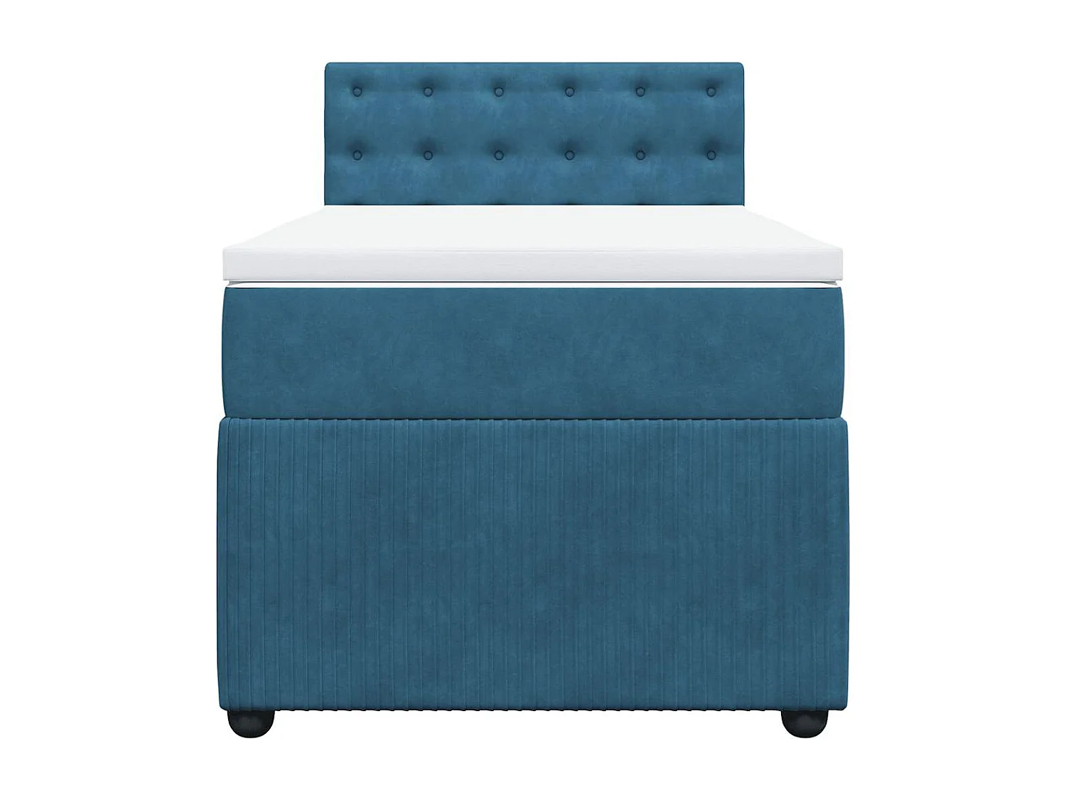 Cama boxspring com colchão 90x190 cm veludo azul