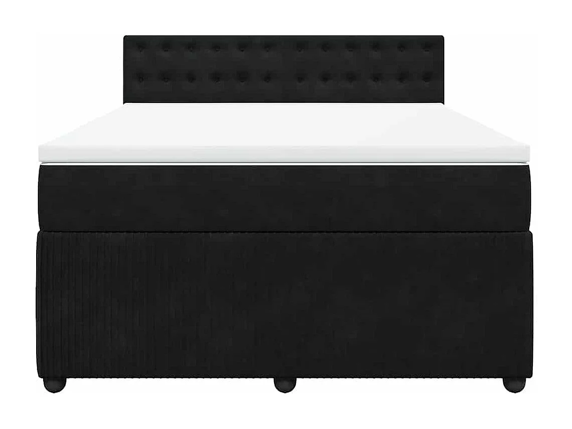 Boxspring met matras fluweel zwart 140x200 cm