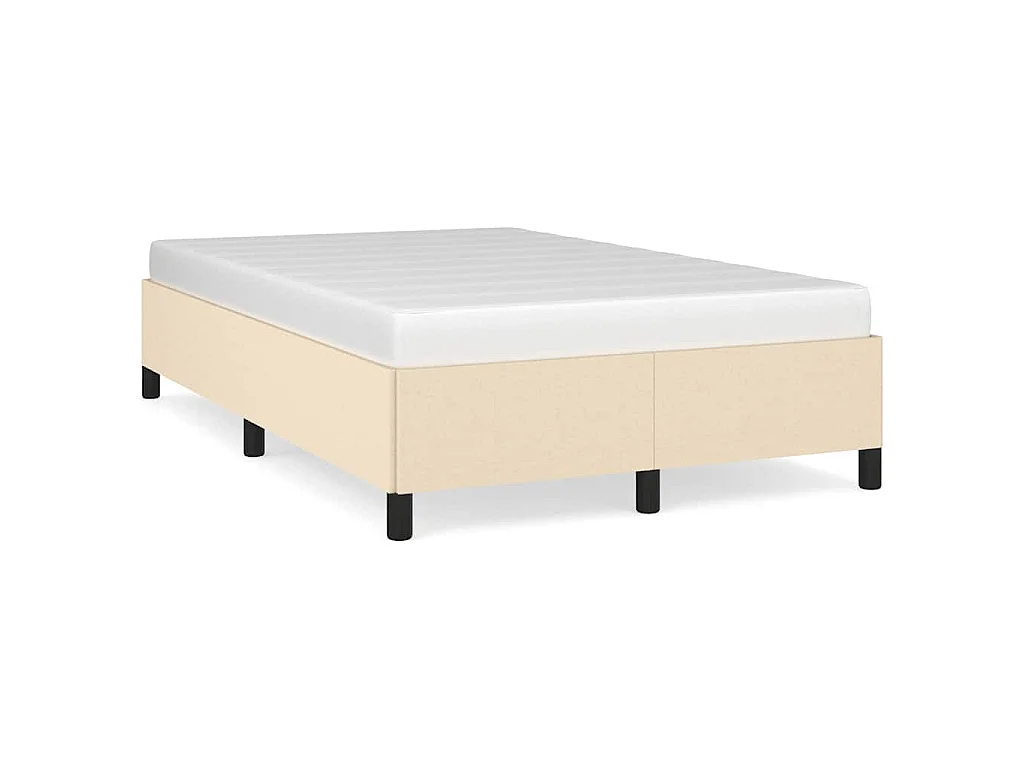 Cadre de lit sans matelas crème 120x190 cm tissu