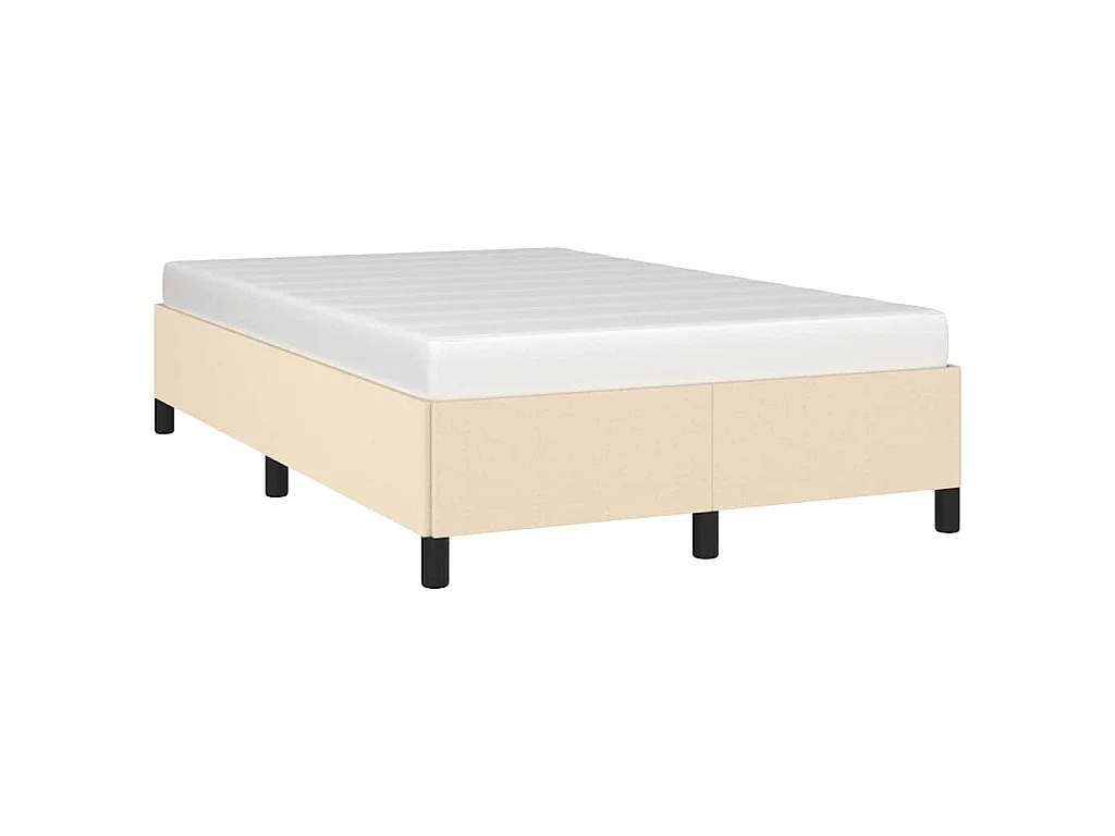 Cadre de lit sans matelas crème 120x190 cm tissu
