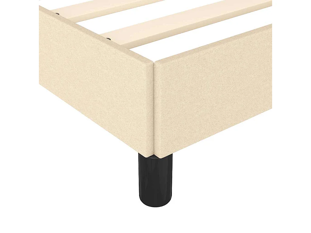 Cadre de lit sans matelas crème 120x190 cm tissu