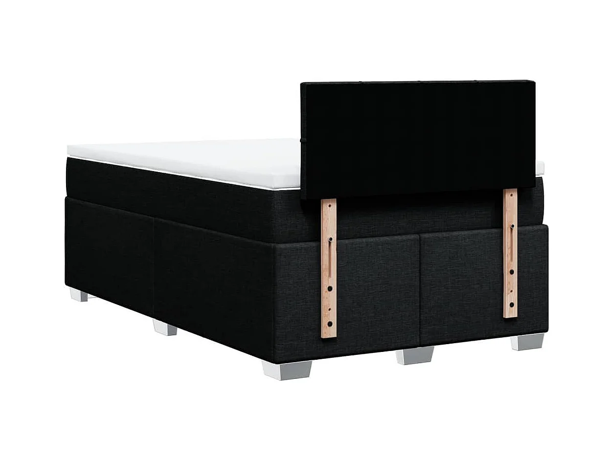 Sommier à lattes de lit avec matelas noir 120x190 cm tissu