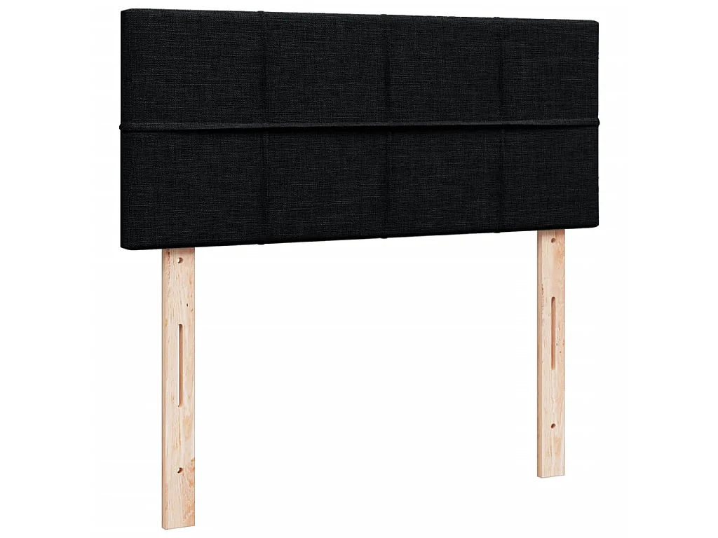 Cama box spring con colchón tela negro 120x190 cm