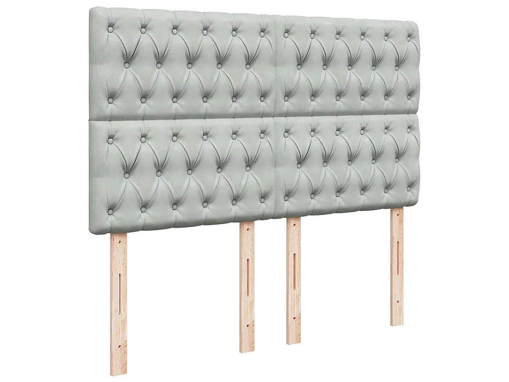 Boxspring met matras fluweel lichtgrijs 140x190 cm