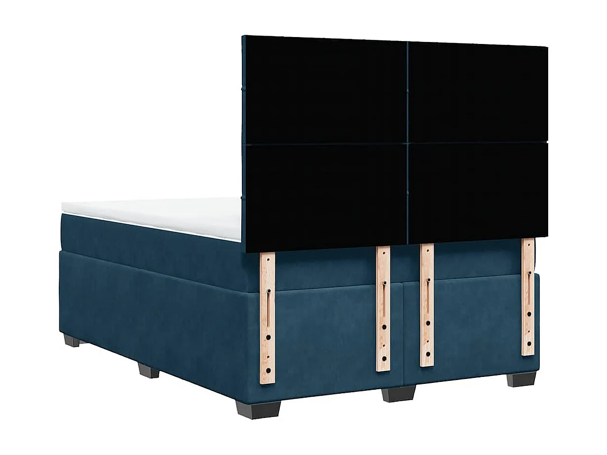 Giroletto a Molle con Materasso Blu 140x190 cm in Velluto