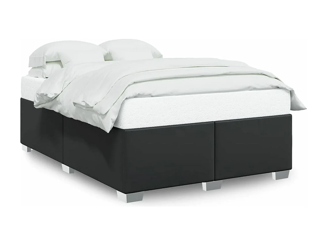 Cadre de lit sans matelas noir 140x190 cm similicuir