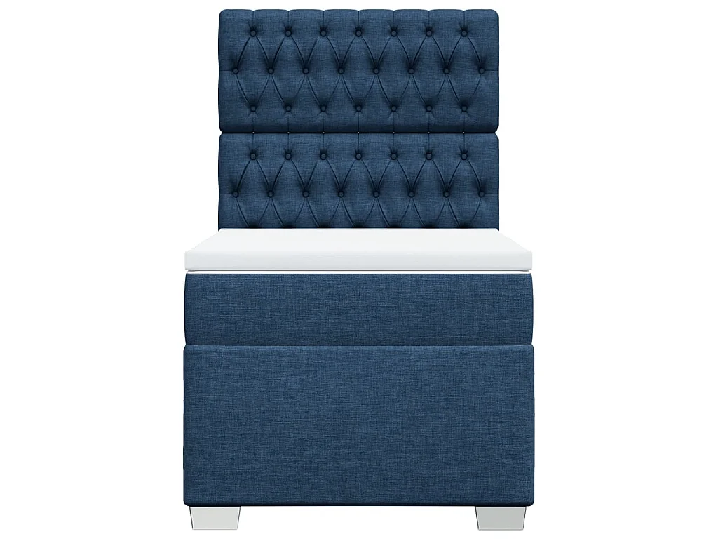 Boxspringbett mit Matratze Blau 100x200 cm Stoff