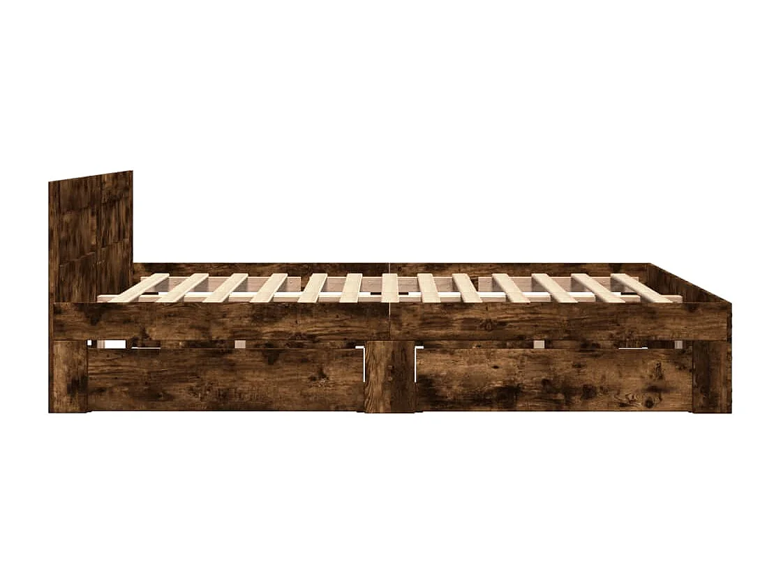 Bettgestell mit Kopfteil Räuchereiche 120x190 cm Holzwerkstoff