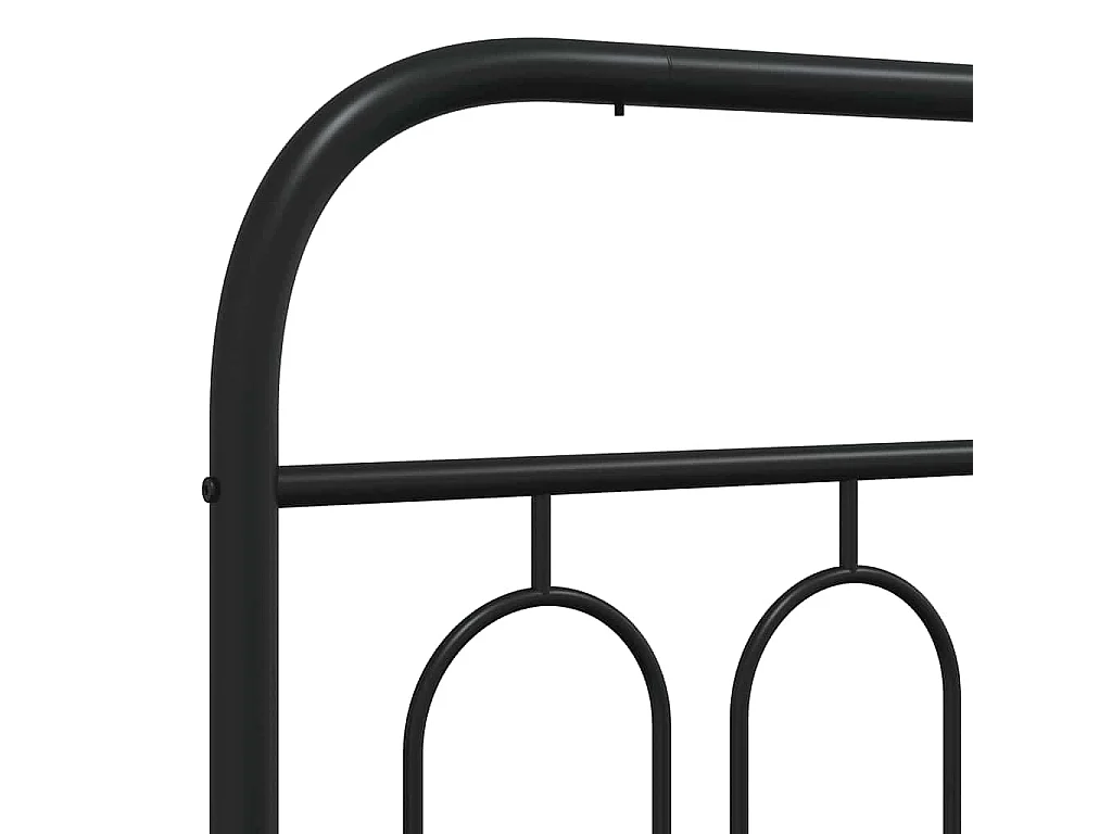 Cadre de lit métal sans matelas avec tête de lit noir 150x200cm