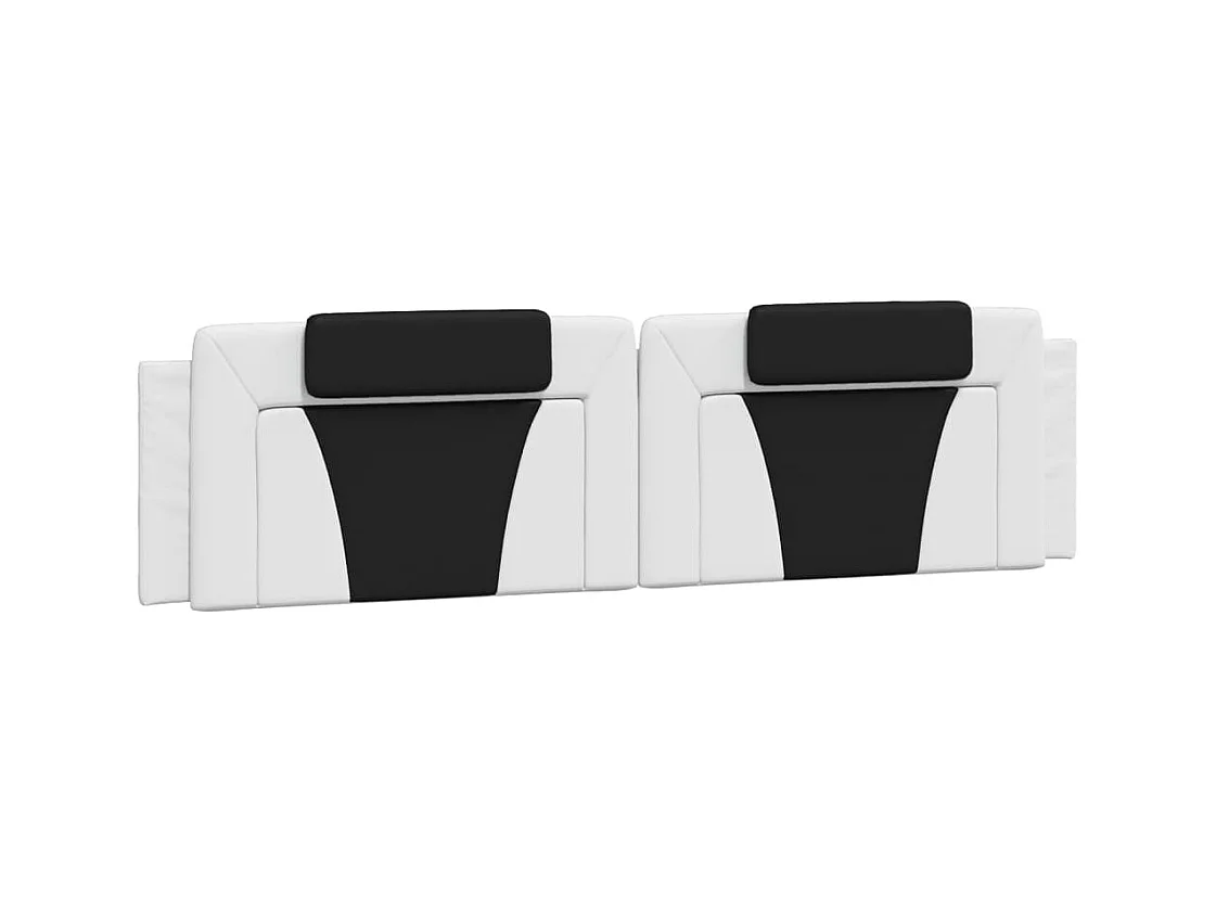 Bettgestell "Viana" mit LED ohne Matratze Weiß und Schwarz 200x200 cm Kunstleder