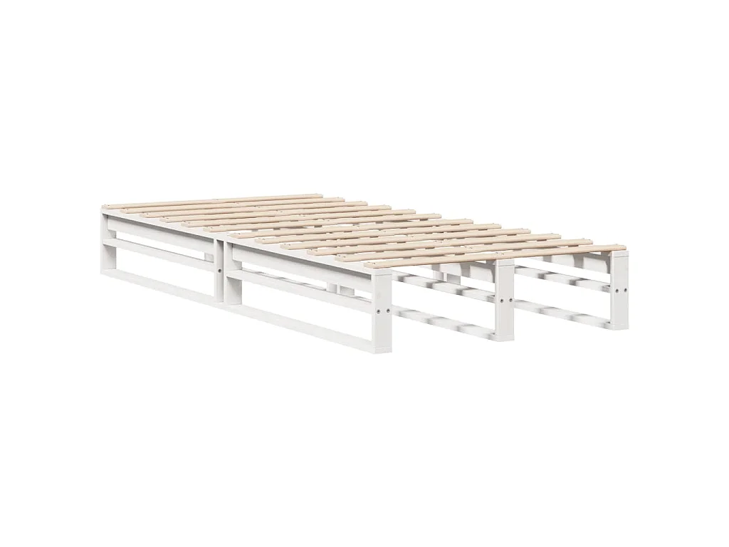 Cadre de lit sans matelas blanc 90x200 cm bois de pin massif