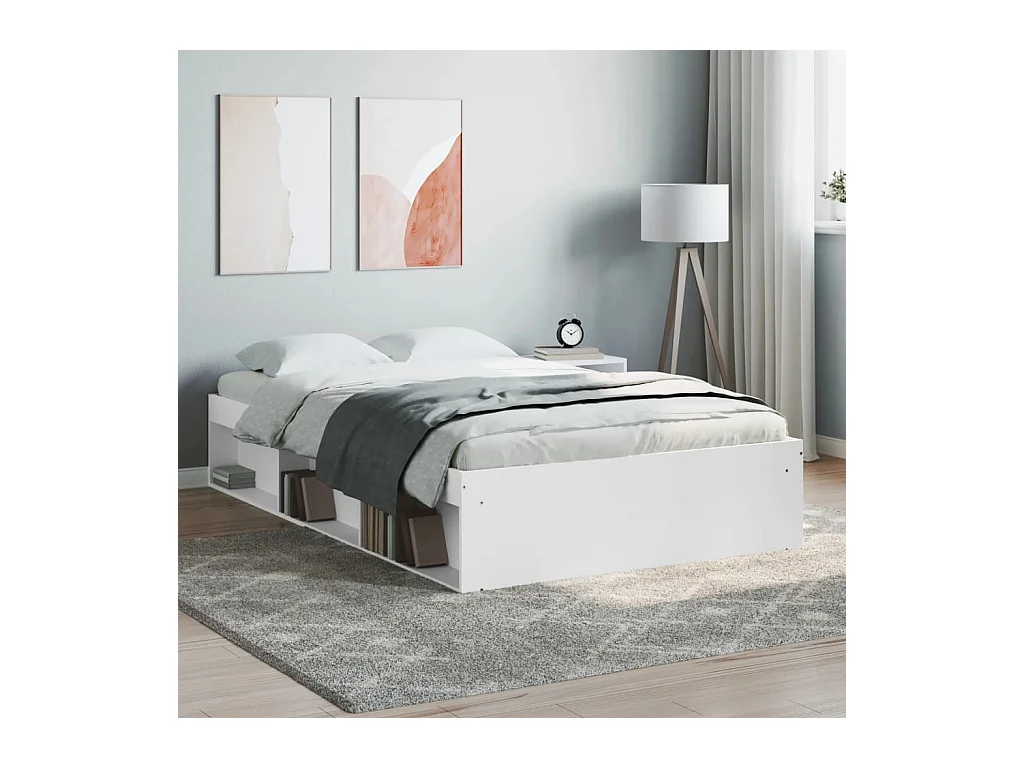 Cadre de lit sans matelas blanc 120x200 cm