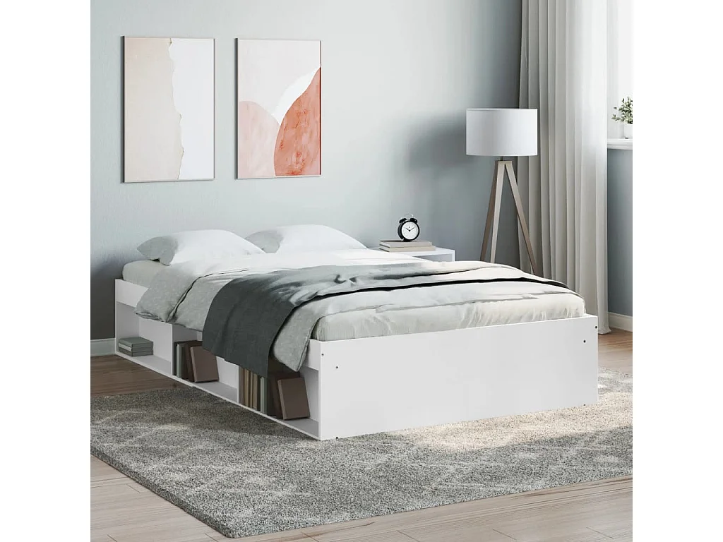 Cadre de lit sans matelas blanc 120x200 cm